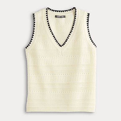 Women's Laurel Grey Tipped Sweater Vest