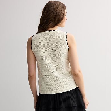 Women's Laurel Grey Tipped Sweater Vest