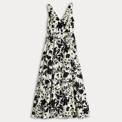 Women's Laurel Grey Floral V-Neck Maxi Dress