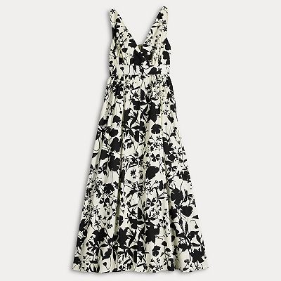 grey and white floral dress White And Lavender Floral Maxi Dress With Lace Back main image 0