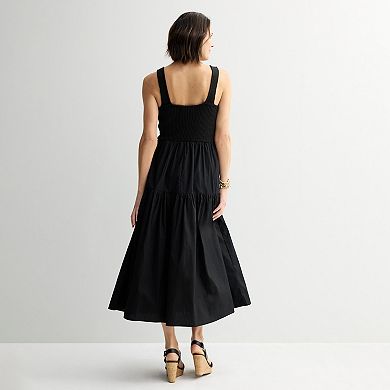 Women's Laurel Grey V-Neck Mixed Media Maxi Dress