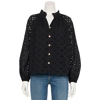 Women's Nine West Adaptive Ruffle Collar Blouse