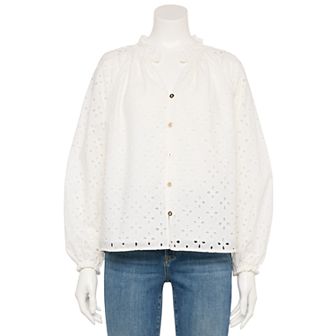 Women's Nine West Adaptive Ruffle Collar Blouse