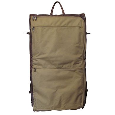 AmeriLeather Terrazo Brown Leather Three-suit Garment Bag