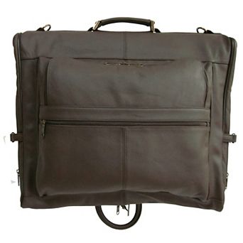 AmeriLeather Terrazo Brown Leather Three-suit Garment Bag