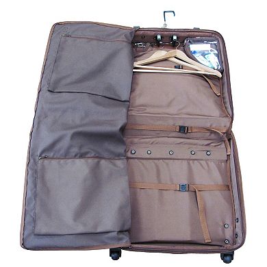 AmeriLeather Brown Wheeled Garment Bag