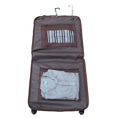 AmeriLeather Brown Wheeled Garment Bag