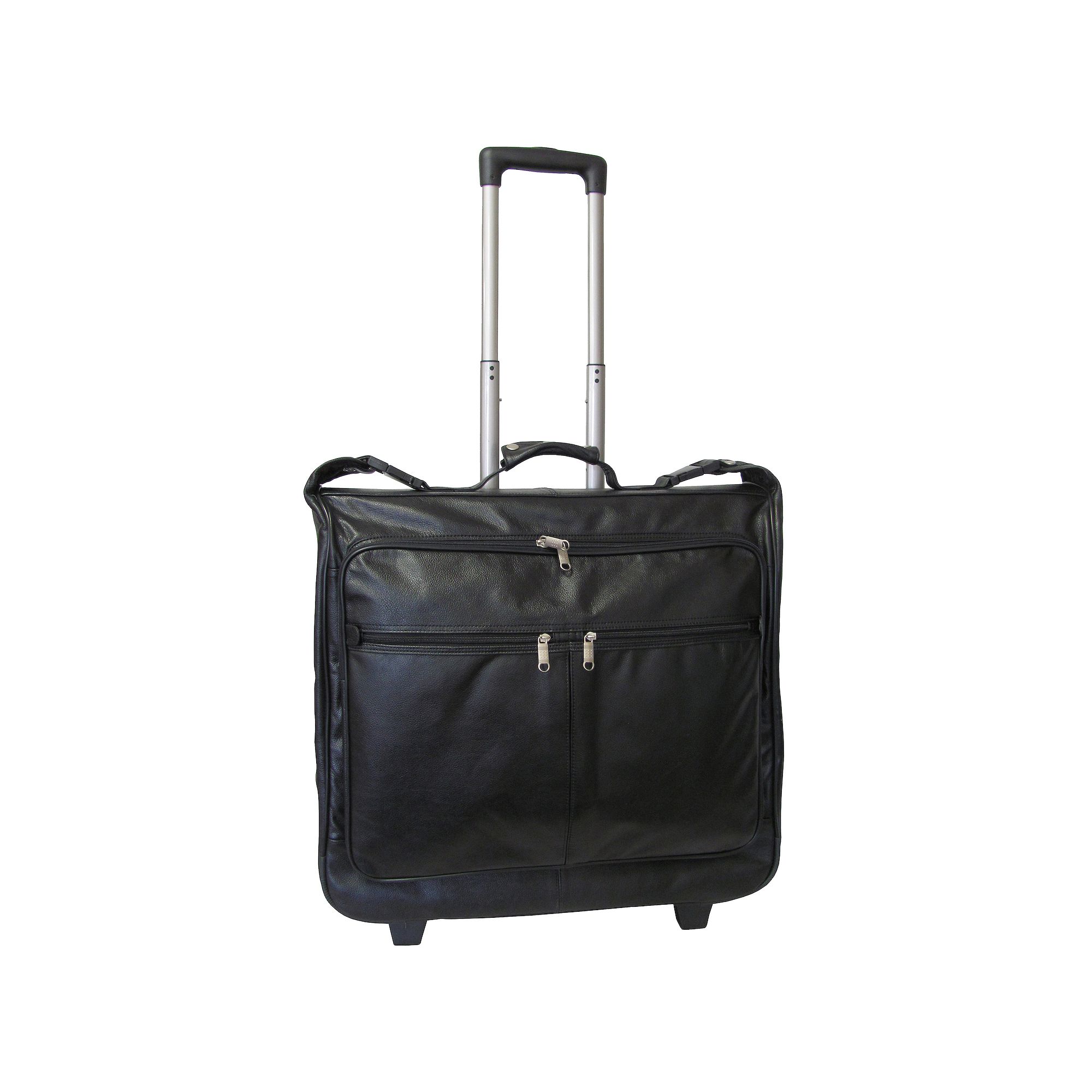 AmeriLeather Brown Wheeled Garment Bag, Black