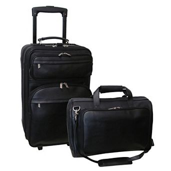 AmeriLeather 2 pc Leather Traveler Luggage Set
