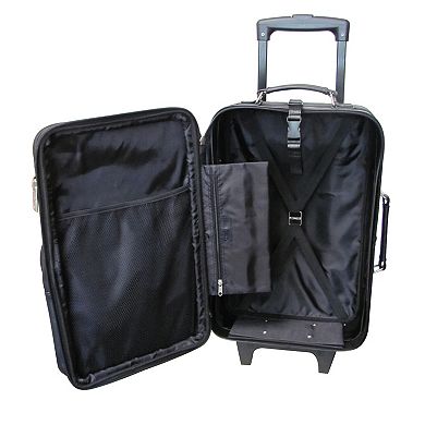 AmeriLeather 28-Inch Expandable Upright Suitcase - Genuine Leather with In-Line Skate Wheels