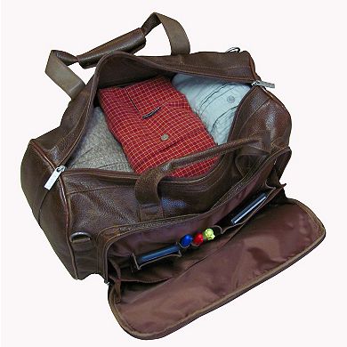 AmeriLeather 28-Inch Expandable Upright Suitcase - Genuine Leather with In-Line Skate Wheels