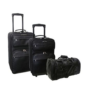 AmeriLeather 28-Inch Expandable Upright Suitcase Set - Genuine Leather with In-Line Skate Wheels
