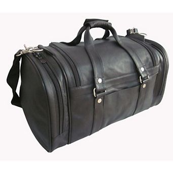 AmeriLeather Black Jumbo Leather Duffel Bag