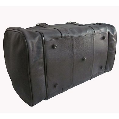AmeriLeather Black Jumbo Leather Duffel Bag