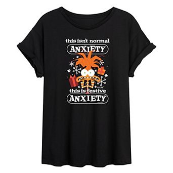 Disney / Pixar's Inside Out 2 Anxiety Juniors' Festive Oversized Tee