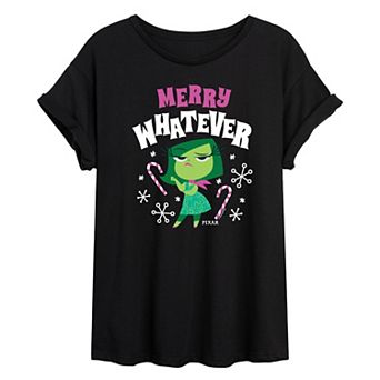 Disney / Pixar's Inside Out 2 Disgust Juniors' Merry Whatever Oversized Tee