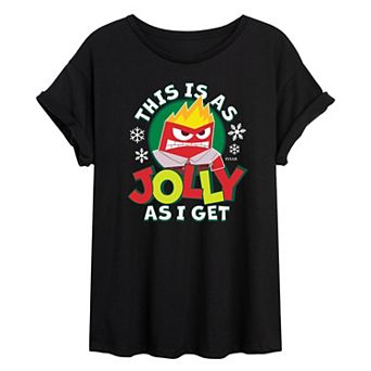 Disney / Pixar's Inside Out 2 Anger Juniors' Jolly As I Get Oversized Tee