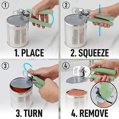 Zulay Kitchen Heavy Duty Stainless Steel Can Opener Manual With Large Bottle Opener
