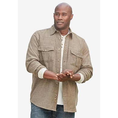 KingSize Men's Big & Tall Signature Solid Flannel Shirt