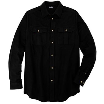 KingSize Men's Big & Tall Signature Solid Flannel Shirt