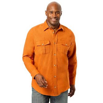 KingSize Men's Big & Tall Signature Solid Flannel Shirt
