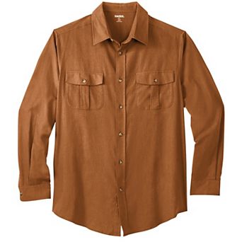 KingSize Men's Big & Tall Signature Solid Flannel Shirt