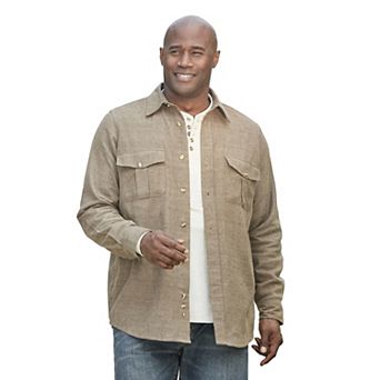 KingSize Men's Big & Tall Signature Solid Flannel Shirt