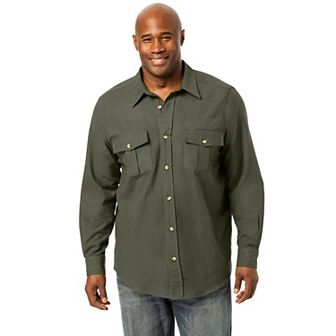 KingSize Men's Big & Tall Signature Solid Flannel Shirt