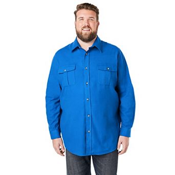 KingSize Men's Big & Tall Signature Solid Flannel Shirt
