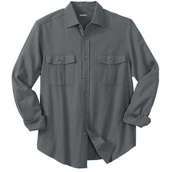 KingSize Men's Big & Tall Signature Solid Flannel Shirt