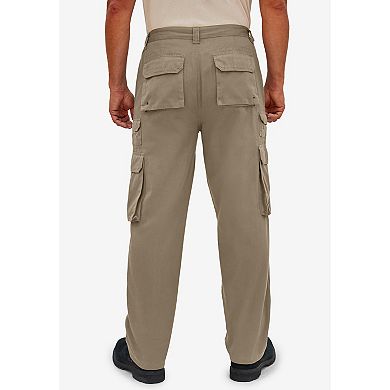 Boulder Creek by KingSize Men's Big & Tall Ranger Side-Elastic Stacked Cargo Pocket Pants