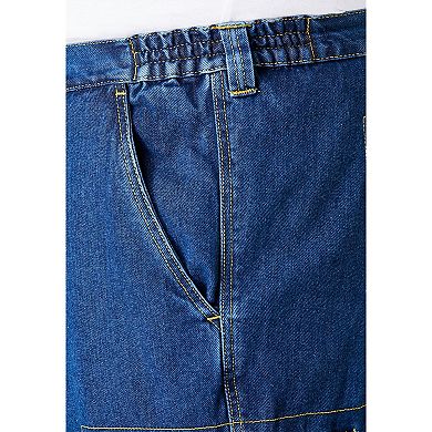 Boulder Creek by KingSize Men's Big & Tall 12 Side Elastic Denim Cargo Shorts
