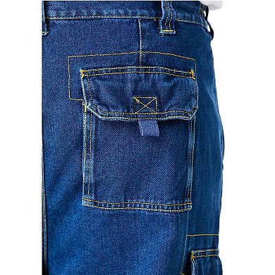 Boulder Creek by KingSize Men's Big & Tall 12"" Side Elastic Denim Cargo Shorts