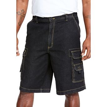 Boulder Creek by KingSize Men's Big & Tall 12 Side Elastic Denim Cargo Shorts