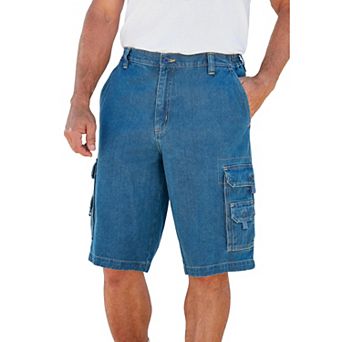 Boulder Creek by KingSize Men's Big & Tall 12 Side Elastic Denim Cargo Shorts