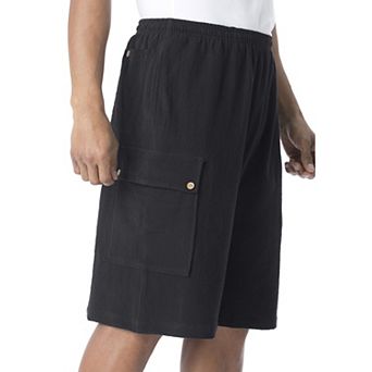 KingSize Men's Big & Tall Full Elastic Waist Gauze Cargo Shorts
