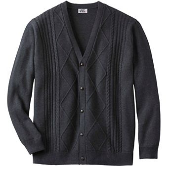 KingSize Men's Big & Tall Shoreman’S Cardigan Cable Knit Sweater
