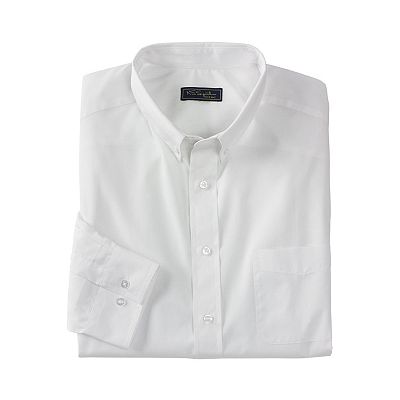 KingSize Wrinkle-Free Button-Down Collar Dress Shirt - 18 1/2 33/4, White