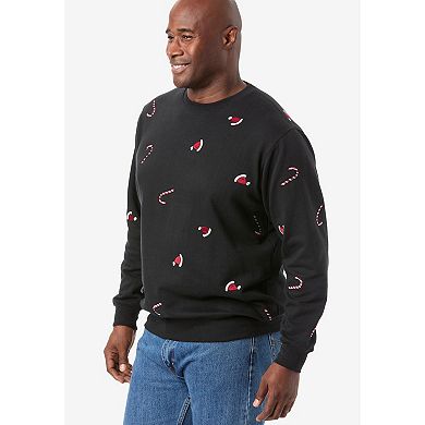 KingSize Men's Big & Tall Graphic Fleece Sweatshirt