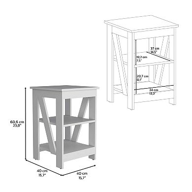 Taylor 3-Tier End Table/Nightstand, Side Table for Small Space