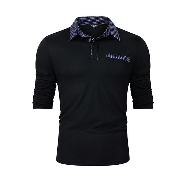 Men's Polo Shirts Long Sleeve Golf Shirts Business Casual