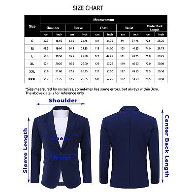 Men's Casual Blazer Jacket One Button Sport Coat Lightweight Slim Fit Suit