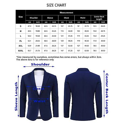 Men's Casual Blazer Jacket One Button Sport Coat Lightweight Slim