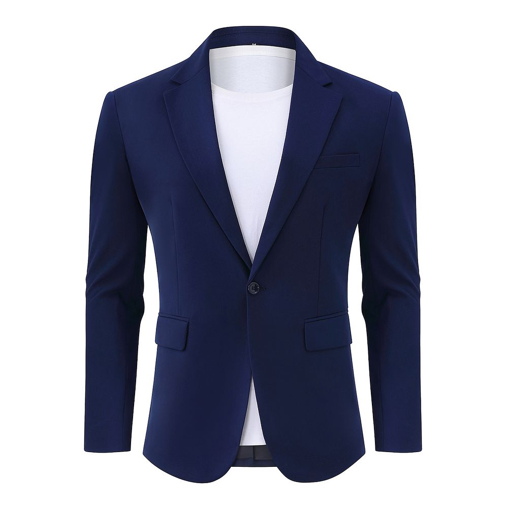 Men's Casual Blazer Jacket One Button Sport Coat Lightweight