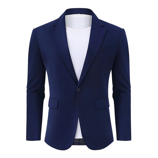 YZHEN Men's Blazer Suit Blazer Jacquard One Button Coat