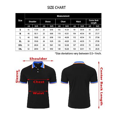 Men's Short Sleeve Polo Shirts Regular Fit Collared T-shirt Casual Workout Golf Shirts