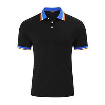 Men's Short Sleeve Polo Shirts Regular Fit Collared T-shirt Casual Workout Golf Shirts