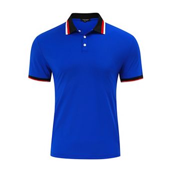 Men's Short Sleeve Polo Shirts Regular Fit Collared T-shirt Casual Workout Golf Shirts