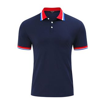 Men's Short Sleeve Polo Shirts Regular Fit Collared T-shirt Casual Workout Golf Shirts