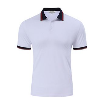 Men's Short Sleeve Polo Shirts Regular Fit Collared T-shirt Casual Workout Golf Shirts